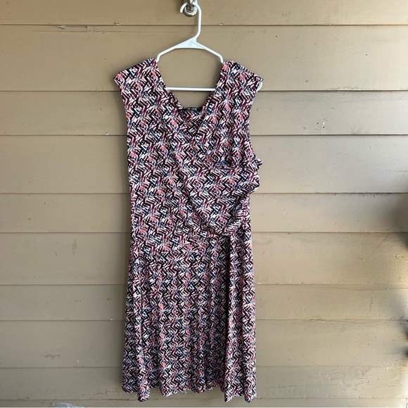 NIC+ZOE Dresses & Skirts - Nic + Zoe Dress Faux Wrap Sleeveless Knit Knee Length Pink Blue Women's SX XL